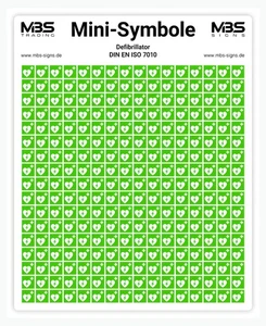 272x sticker rescue sign "mini symbol Defi" on sheet according to ISO 7010 (E010) - Picture 1 of 1