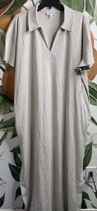 Nuevo Vestido Haven Well Within 2XL Beige Manga Corta Lagenlook Algodón Orgánico - Imagen 1 de 7