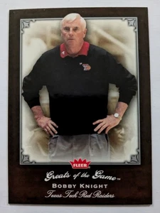 BOBBY KNIGHT, 2006 FLEER GREATS OF THE GAME #100, HOOSIERS - Picture 1 of 2