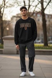 NIKE JAMESTOWN Jimmies Fußball Sweatshirt mit Rundhalsausschnitt HERREN LARGE SCHWARZ - Bild 1 von 9