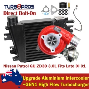 Turbo de alto flujo GEN1 + intercooler y tubo de alimentación de aceite para Nissan Patrol GU ZD30 3,0 L - Imagen 1 de 14