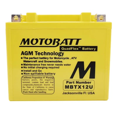 MBTX12U BATTERY MOTOBATT 14AH AGM HUSQVARNA SMS 630 2010 2011 2012 2013 - Image 1 of 4