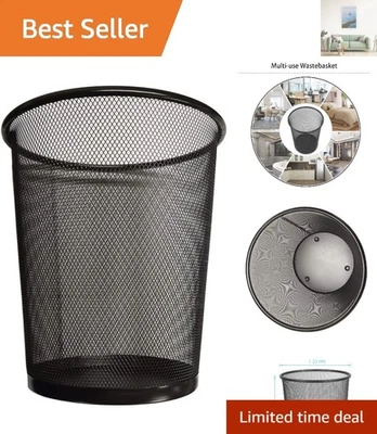 Durable Ventilated Round Waste Basket - 9.6L Steel Mesh Design for Any Room - Image 1 of 4