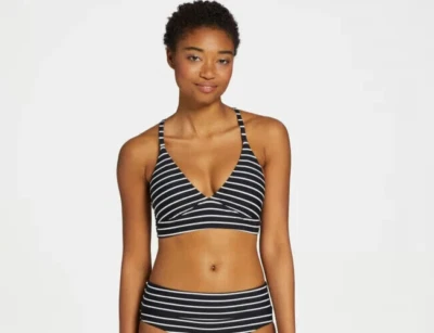 Calia Women's Stripe Black Triangle Swim Top, Black, XS - Image 1 of 2