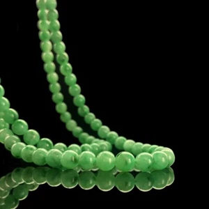 【KATHY JADE】 Emerald Floral Green Jadeite Jade Beads Necklace《118》《GradeA》 - Picture 1 of 3