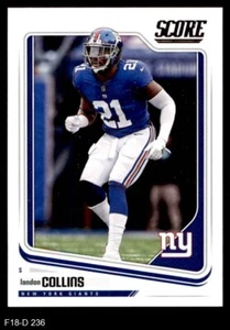 2018 Score #236 Landon Collins Giants-FB Alabama  8 - NM/MT - Picture 1 of 2