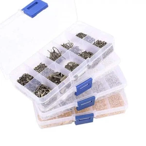 700pcs Box Jewellery Findings Accessories Jump Ring Lobster Clasps Needle Buckle - Picture 1 of 7