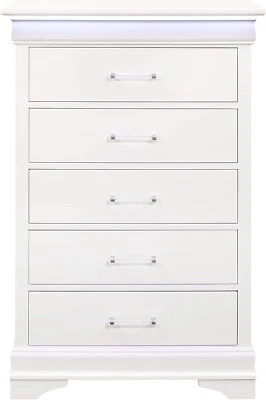 Global Furniture USA White Charlie Chest Freestanding, 2 Drawers - Image 1 of 4