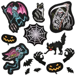 Iron on Ghost Scary Clothes Stickers Patches Appliques Badge Embroidery - Picture 1 of 23