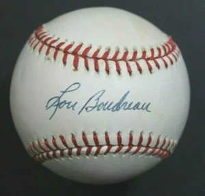 Lou Boudreau (d.2001) HOF Signed Autographed MLB OAL B Brown Baseball JSA COA - Picture 1 of 6