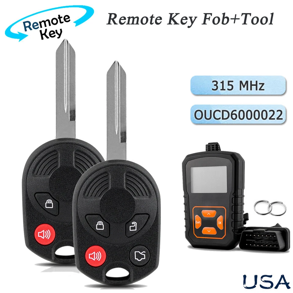 2 For 2007 2008 2009 2010 Lincoln MKX MKZ Remote Key Fob OUCD6000022 + Tool Kit - Image 1 of 4
