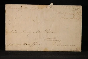 Vermont: Reading (#1) 1832 Stampless Cover, Brown Ms Postmaster Free to Sterling - Bild 1 von 4