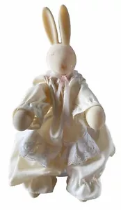 Department 56 BUNNY O'HARE 12" Flocked Rabbit Doll Beige Dressed w/Stand Easter - Imagen 1 de 9