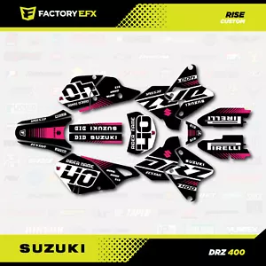 Black Pink Rise Racing Graphic Kit fits Suzuki Drz400 Drz 400 Drz400sm 400sm - Foto 1 di 10