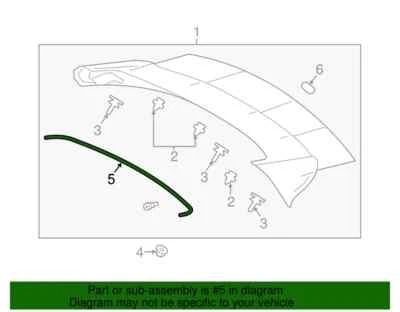 Junta de alerón trasero 76872-0R030 nuevo original OEM 2013-2018 Toyota Rav4 Foto 1 de 3