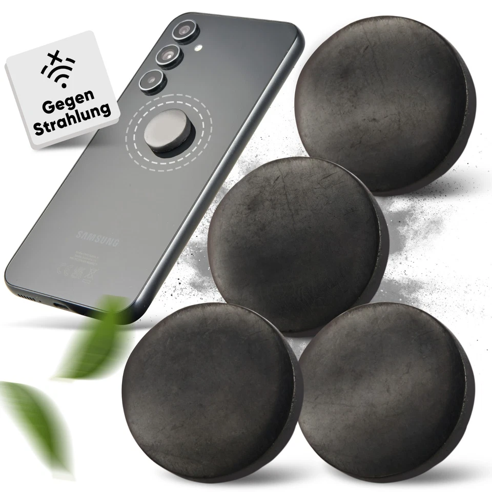 PURAJA Schungit Aufkleber | EMF Blocker für Handy, Smartphone, Tablet und Laptop - Bild 1 von 4
