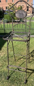 Vtg Wrought Iron Metal Chair Barstool Patio Furniture Turkey Federation Rare HTF - Picture 1 of 21