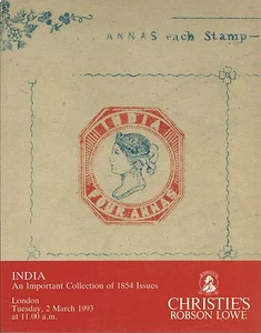 CHRISTIE’S INDIA Collection of 1854 Issues Stamps Covers Auction Catalog 1993 - Imagen 1 de 1