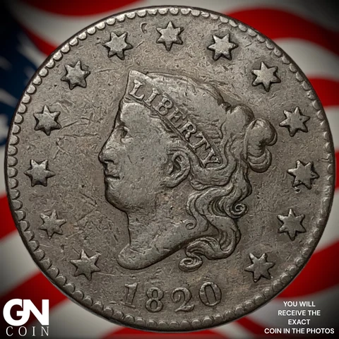 1820 Coronet Head Large Cent  Q7312 Cover