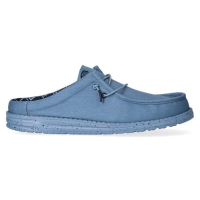 HEY DUDE WALLY SLIP CANVAS sabot ciabatta zoccoli sneaker blu HS41293-4ON - Immagine 1 di 4