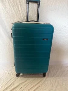New Travelers Club Austin Hard side 26" Luggage Aqua Blue Suitcase Lightweight - Picture 1 of 8