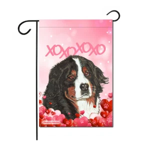 Bernese Mountain Dog Valentine's Day Garden Flag, Double sided 12" x 18" Yard Ar - Picture 1 of 1