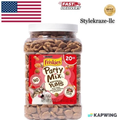 Purina Friskies Natural Cat Treats Party Mix Natural Yums With Real Salmon,20 Oz - Image 1 of 4