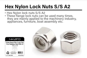 Nylon inserto dadi a blocco esagonale in acciaio inox nilock tutte le dimensioni e quantità - Foto 1 di 5