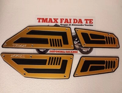 TMAXFAIDATE PEDANE POGGIAPIEDI TMAX 530 2012 2013 2014 2015 2016 ERGAL ORO CON LOGO