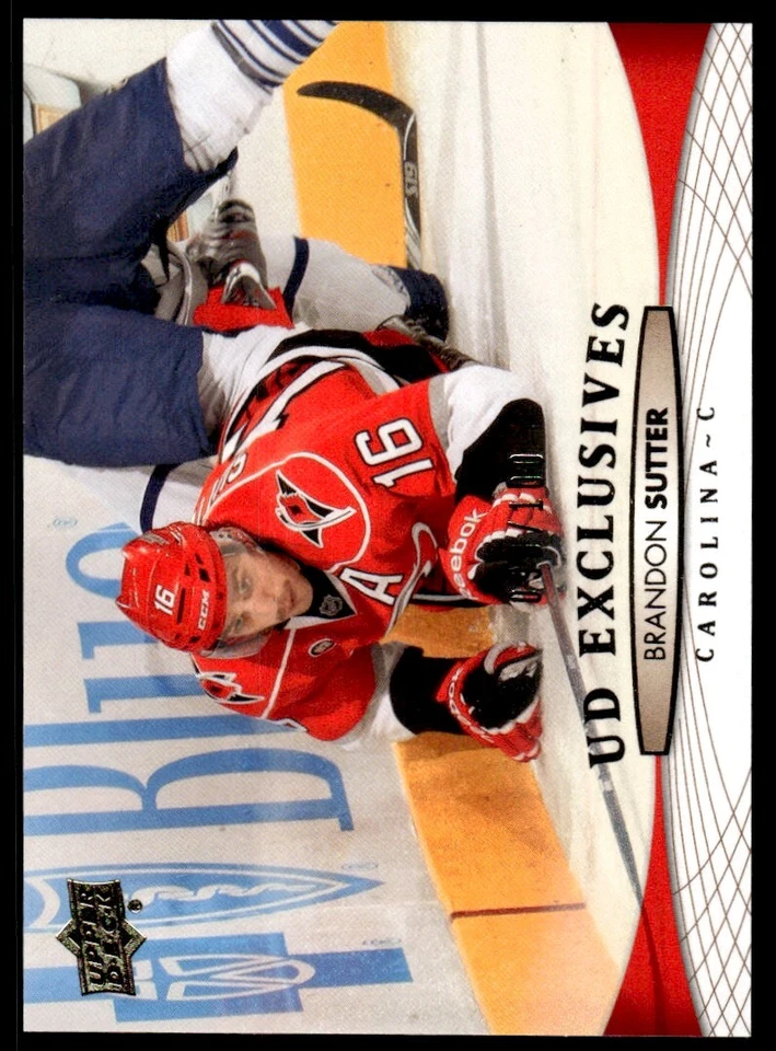 2011-12 UPPER DECK EXCLUSIVES Brandon Sutter /100 Carolina Hurricanes #420 - Image 1 of 2