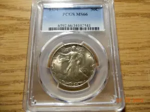 1934 Walking Liberty 50c Silver Half Dollar PCGS MS 66 PCGS Certified 34102541 - Picture 1 of 2