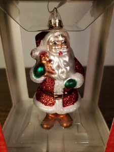 Hallmark 2009 Santa Christmas Ornament Glass In Box - Picture 1 of 6