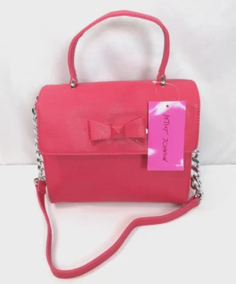 BETSEY JOHNSON DEVIN SHOULDER BAG W/ CHAIN STRAP ~COLOR RED (Actually Dark Pink) - Image 1 of 4