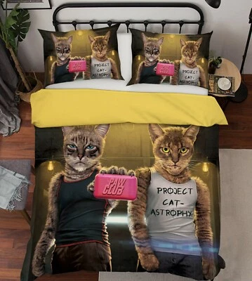 Fundas de almohada para cama 3D Paw Club Cat Sports N259 funda de edredón edredón Vincent Amy Foto 1 de 4