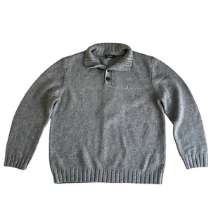 Nautica Wool Knit Sweater Button Collar Gray Long sleeve Men’s XL - Picture 1 of 6