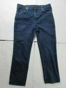 Wrangler 933seed Dark Blue Whisker Fade Cowboy Cut 100% Cotton Jeans 34 x 30 - Picture 1 of 5