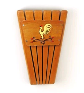 Vtg Country Knife Block Redbird Line Rooster Chicken Japan Retro Hand Paint #US3 - Picture 1 of 8