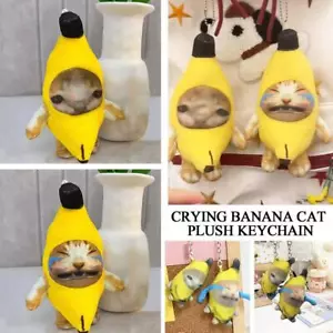 Banana Cat Plush Pendant Cute Crying Banana Cat Funny Keychain Pendant Keyring0 - Picture 1 of 30