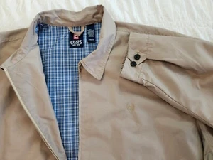 Chaps Men's 4XB 4X Big Full Zip Beige Harrington Bomber Jacket Lined WBWB - Picture 1 of 22
