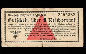 GERMANY Ghetto 1 REICHSMARK 1939 -1944 PRISONER OF WAR POW CAMP  holocaust  - Picture 1 of 4