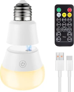 Magnetic and USB Charging 2IN1 Rechargeable Light Bulb with Remote Control Timer - Picture 1 of 15