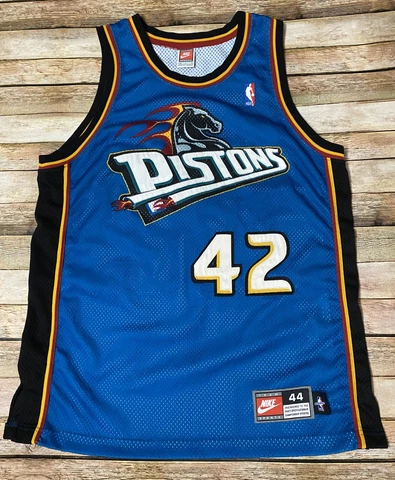 Nike 100% Authentic 1997-98 Detroit Pistons Jersey Jerry Stackhouse NBA 44 Rare Cover
