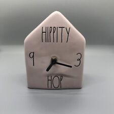 Rae Dunn Easter Hippity Hop Clock Light Pink Battery Operated Table Top Ceramic