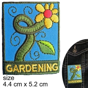Gardening Iron on patch Garden flower grow gardener scout badge iron-on patches - Picture 1 of 2