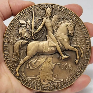 REY AFONSO I / 1140 FUNDACIÓN DE PORTUGAL / 1940 Medalla de Bronce Por João da Silva - Imagen 1 de 7