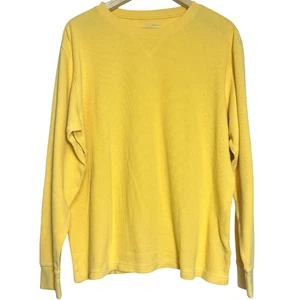 LL Bean Base Layer Thermal Shirt Mens Size L Cotton Waffle Knit Top Crew Neck - Picture 1 of 9