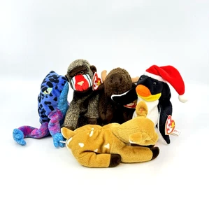 TY Beanie Baby 5er Set Whisper Roam Zero Cheeks Dart schöner Zustand Pinguin - Bild 1 von 8