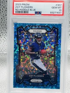 ZAY FLOWERS - 2023 Panini Prizm No Huddle Blue (RC) #307 89/95 PSA 10 🔥🔥 - Imagen 1 de 2