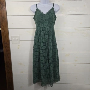 Promesa grün Spitze transparent Kleid klein Bohemian Fee Whimsogoth Boho romantisch - Bild 1 von 17