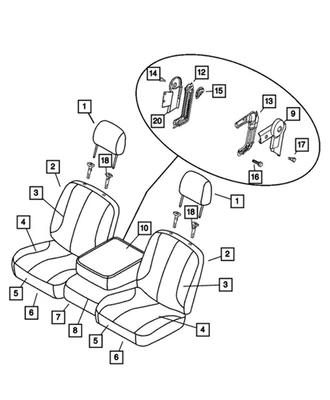 New Genuine Mopar Foam Seat Back OE 68050516AA - Image 1 of 4
